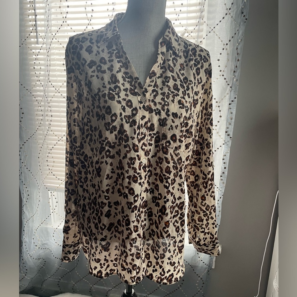 Maurice’s Leopard Print Button-Up Blouse